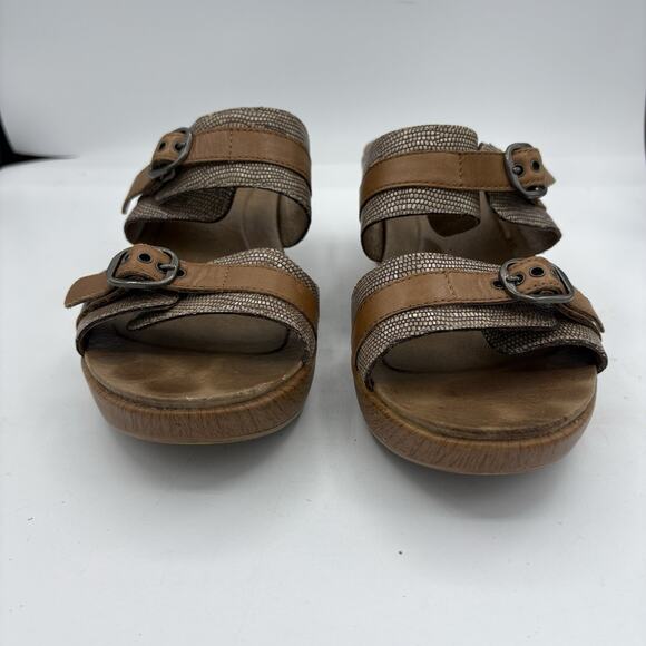 Dansko‎ Shoes Sandals Womens Size 10 EU 41 Jessie Sand Lizard Sand Leather Wedge - Picture 4 of 11